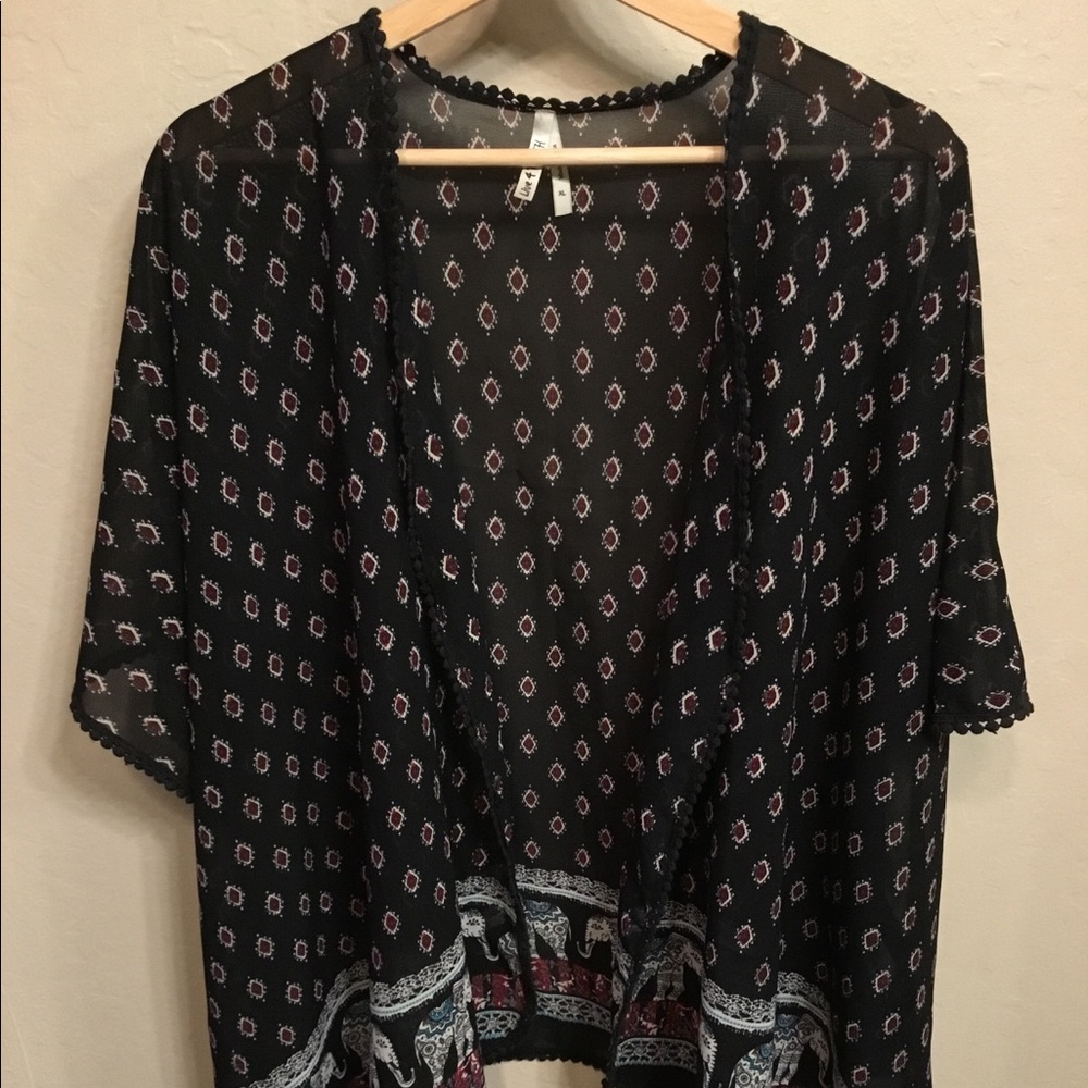 Flowy sheer kimono